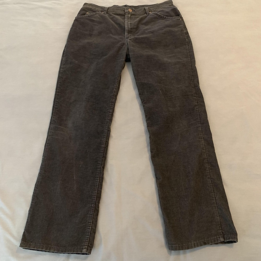 Vintage Roebucks Pants Mens 33x30 Gray Corduroy Straight Leg‎ Made in USA Sears